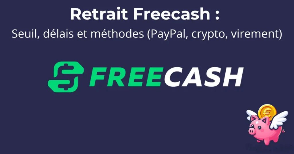Retrait Freecash : seuil, délais et méthodes (PayPal, crypto, virement)