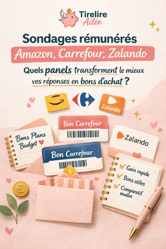 Sondages rémunérés Amazon, Carrefour, Zalando : quels panels transforment le mieux vos réponses en bons d’achat ?