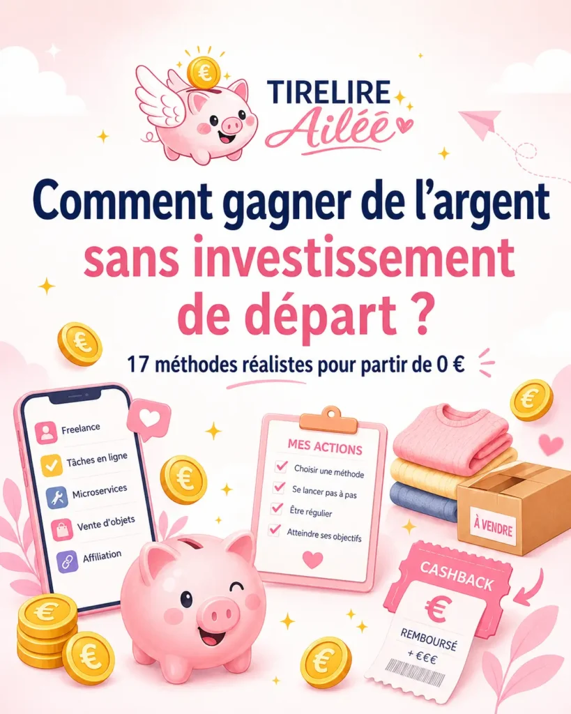 Comment gagner de l’argent sans investissement de départ : 17 méthodes réalistes pour partir de 0 €